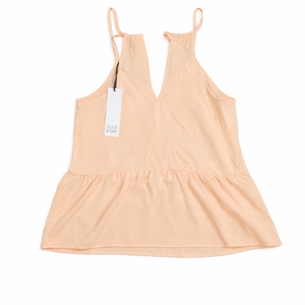 NWT- Olive & Oak Light Peach Sleeveless Blouse XS